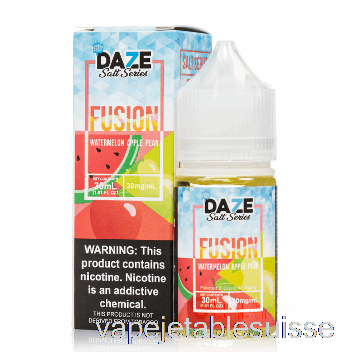 Vape Suisse Pastèque Glacée Pomme Poire - 7 Sels De Fusion Daze - 30ml 50mg